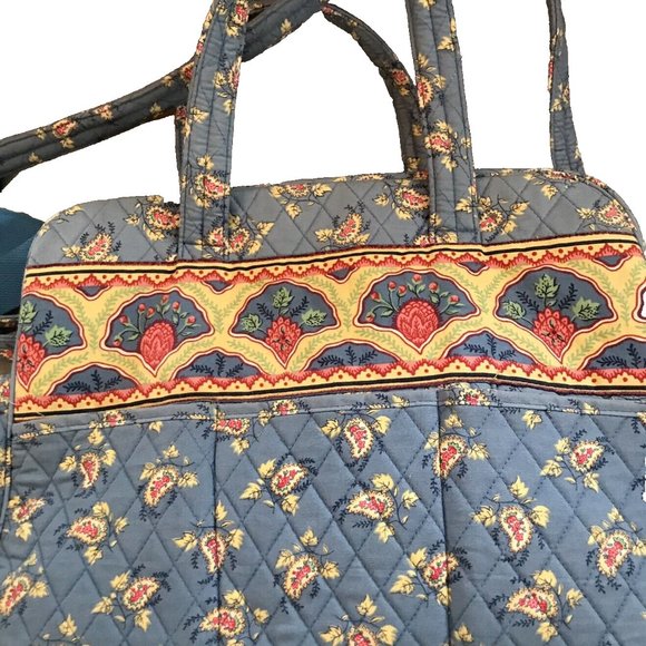 Quilted Keepers Handbags - NWT Quilted Keepers French Country Paisely Diaper Bag Baby Block Print Blue Pink